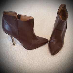 Plum pointed toe booties